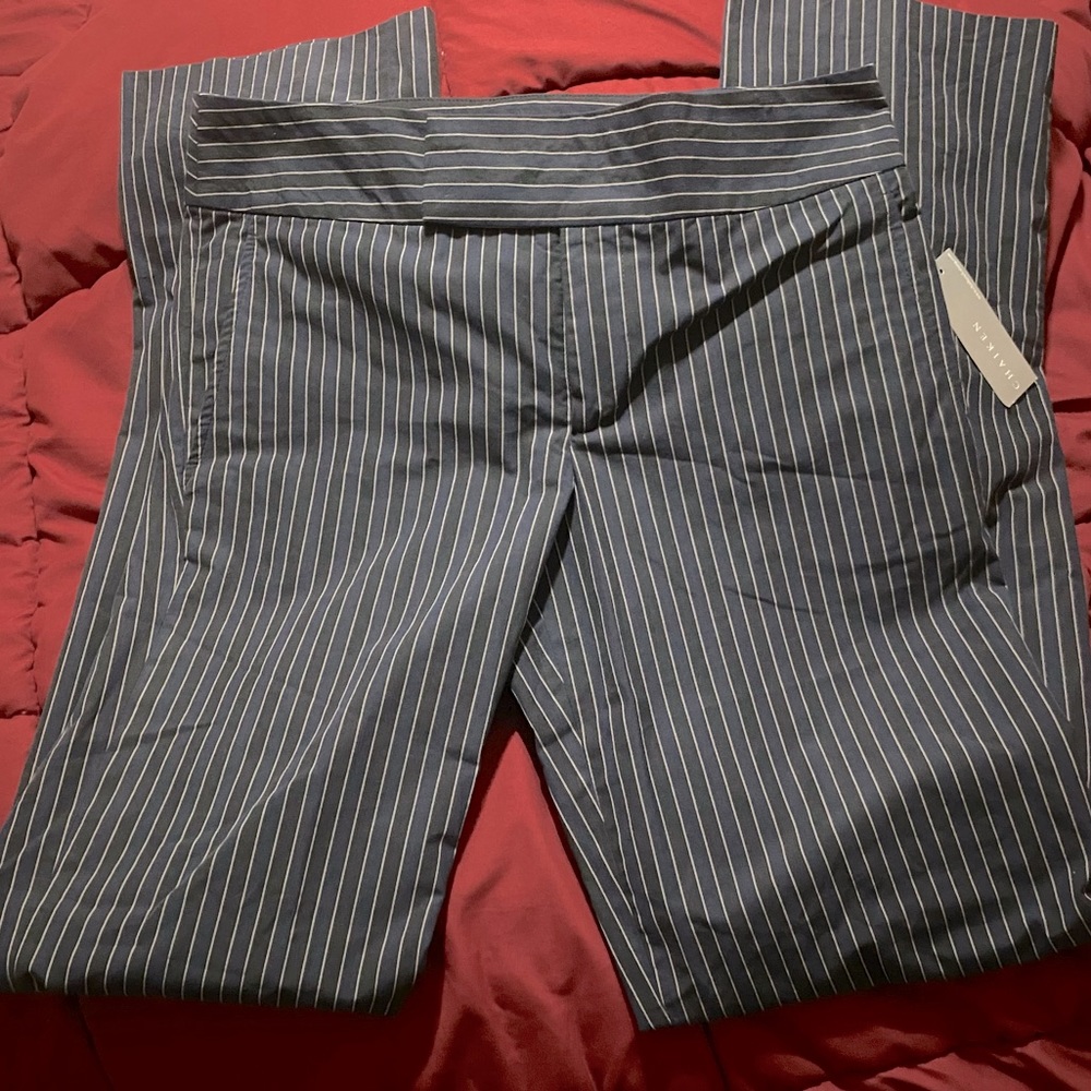 Chaiken Pinstripe Straight Chino Work Pants sz 8 NWT